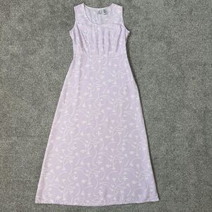 Armani Exchange Dress Womens 6 Purple Floral Maxi Sleeveless Scoop Neck Lined
